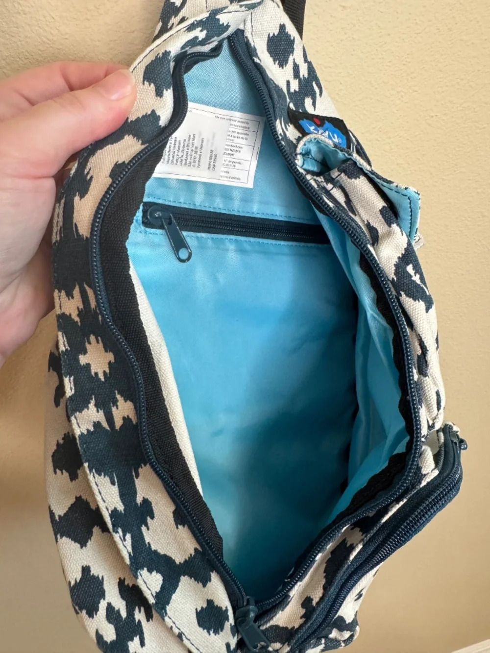 KAVU Mini Rope Bag Cotton Crossbody Sling ​ - Blue Blot